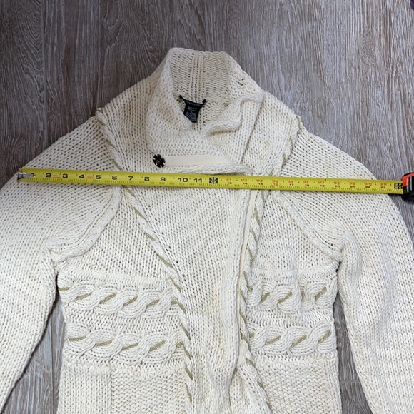 BOSTON DESIGN STUDIO  ASYM ZIPPER LUREX CARDIGAN L - Picture 14 of 16